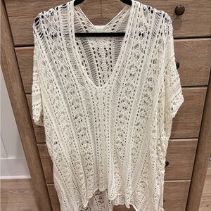 Source Unknown Cream Knit Swim Cover-Up